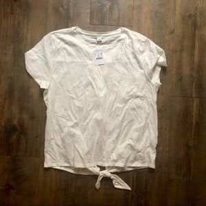 NWT J. Crew White Shirt Open Tie Back Size XL